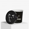 Personalised food cup with lid with 'Gourmetfleisch' logo and design