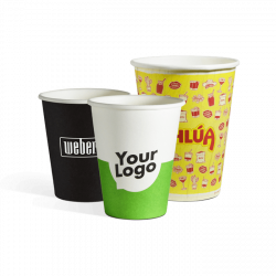 Single wall paper cups with print
