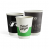 Large selection of double wall paper cups with logo