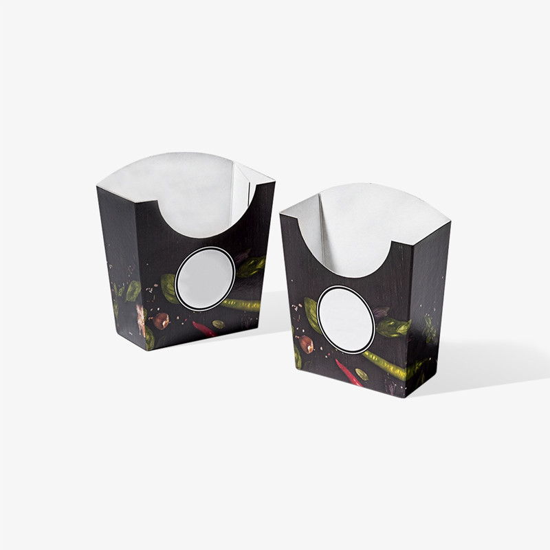 Get custom printed french fry containers in 2 sizes